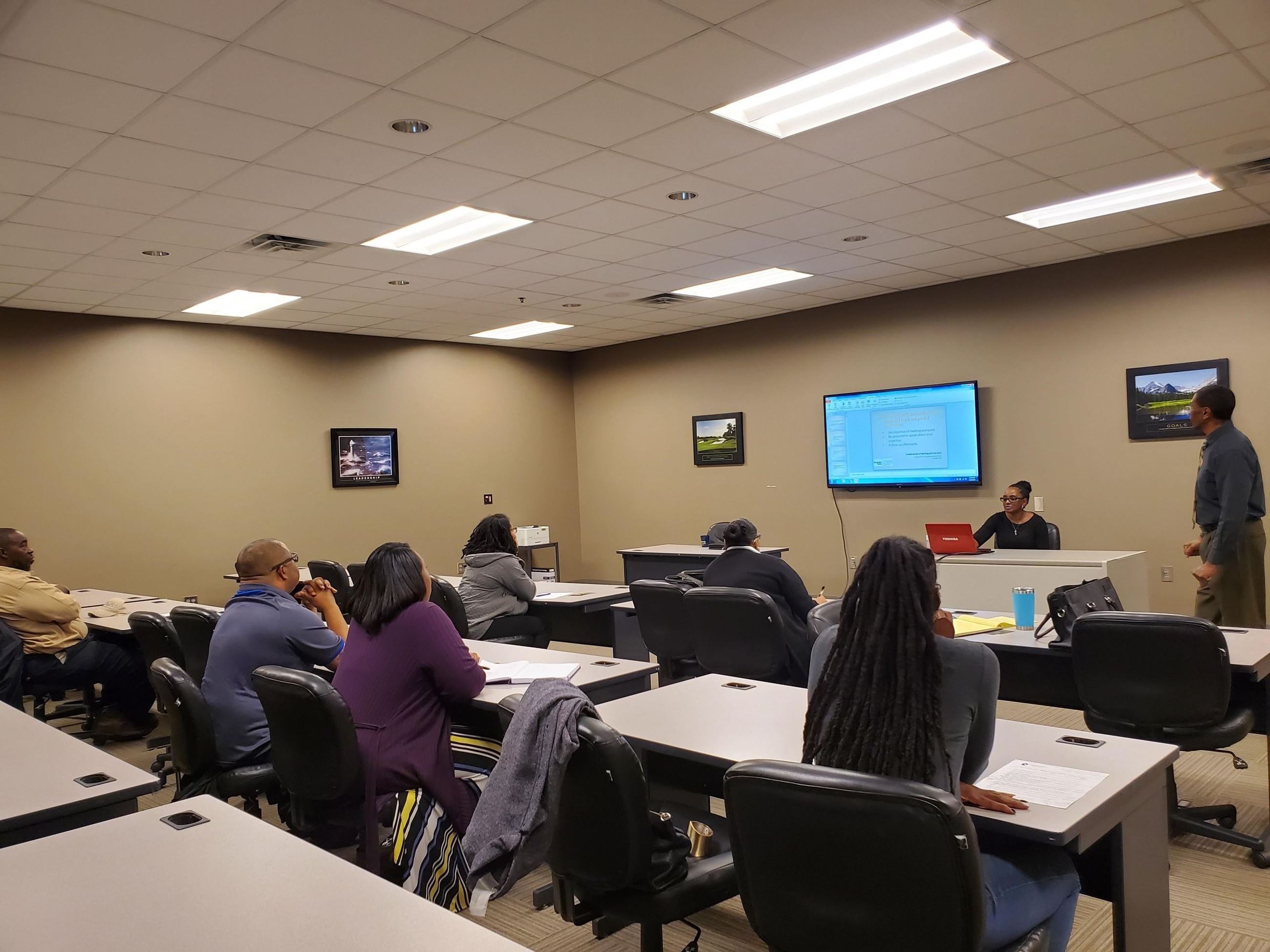 Attendees hear from the Georgia Tech Small Business office at the MWBE January 2020 Workshop