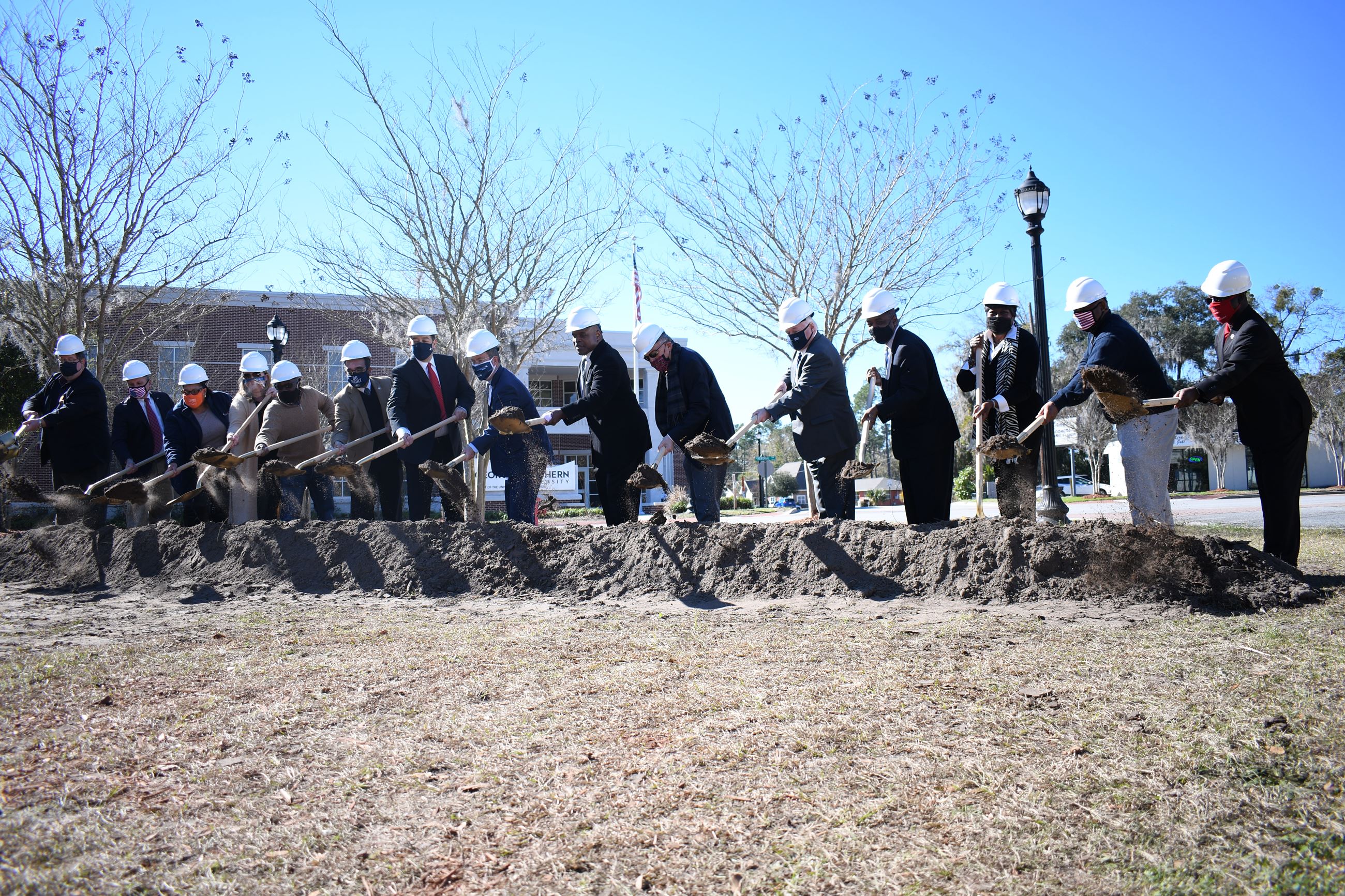 Leaders break ground on a new small business incubator in Downtown Hinesville. 