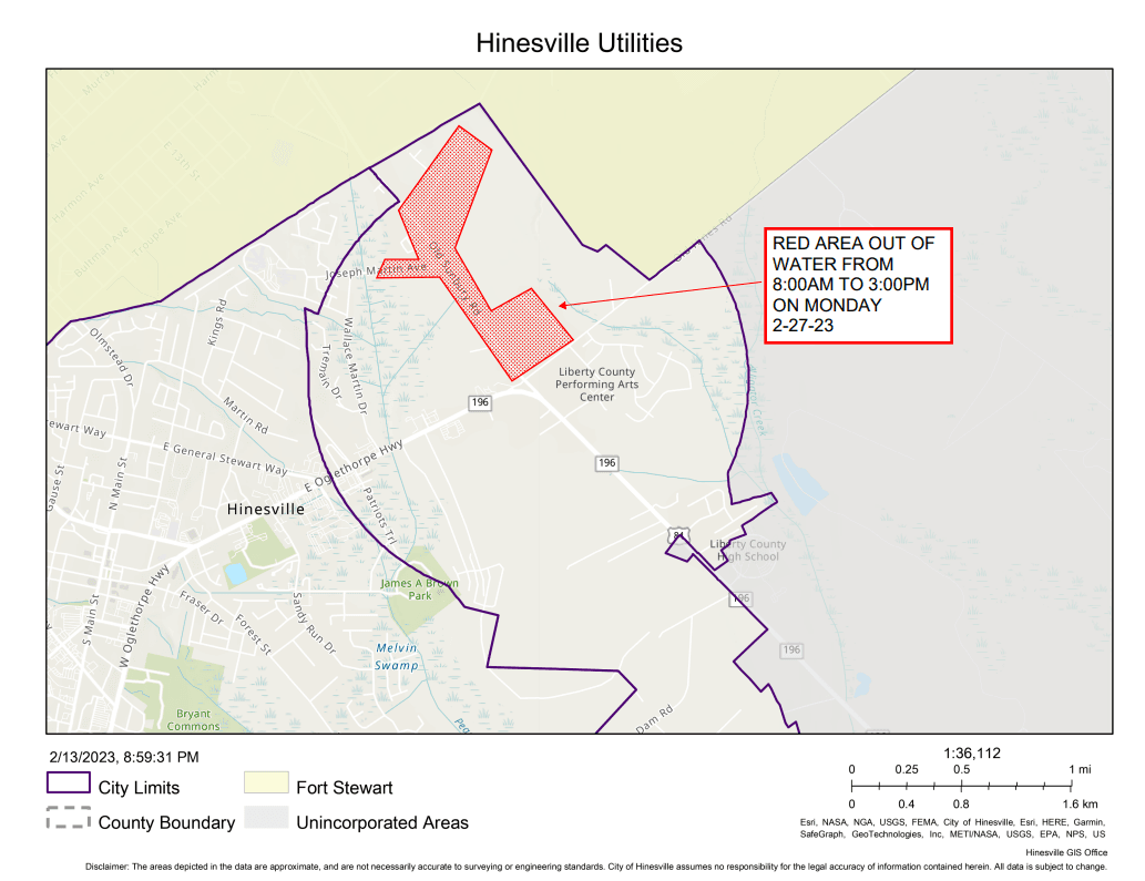 Updated Water Outage Map (Feb. 23rd, 2023)